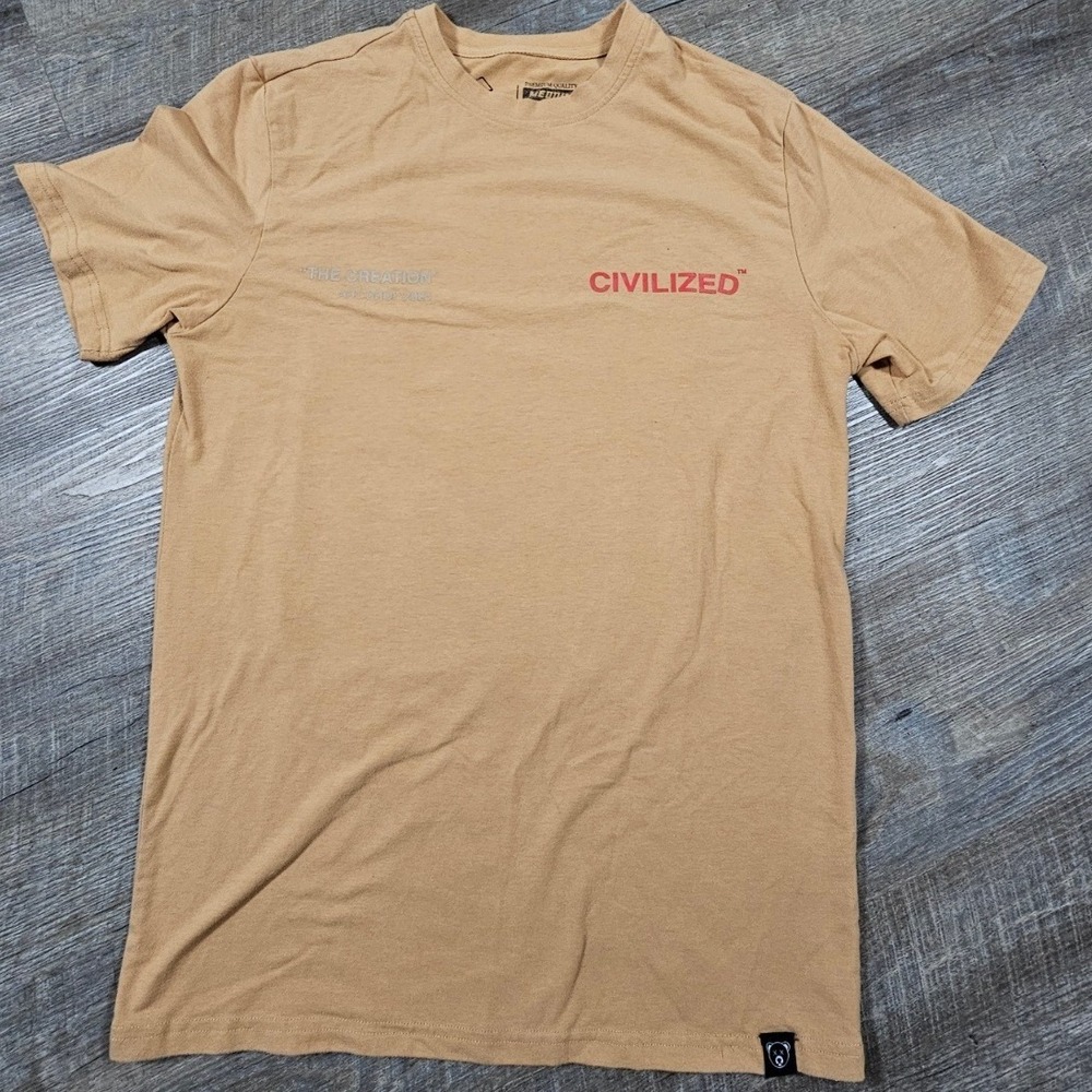Civilized The Creation Art Drop 2023 Graphic T Shirt Mens M Beige Streetwear
